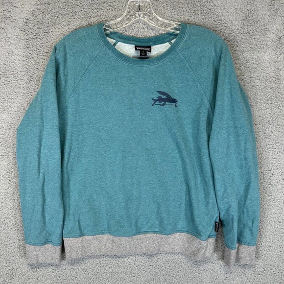 Patagonia Other - Patagonia Sweater Adult Medium Blue Long Sleeve Organic Fly Fishing Pullover